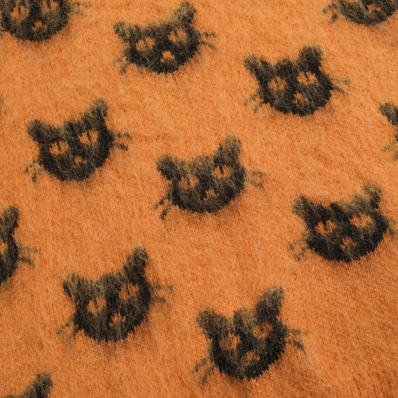 Women's orange vintage cat head jacquard knitwear - Image 2