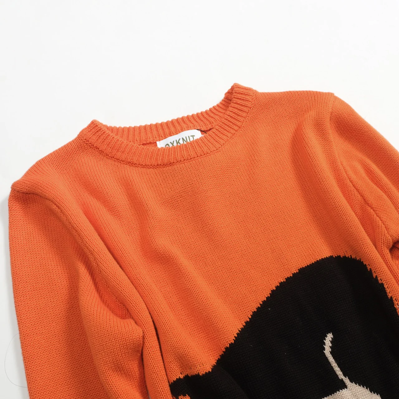 Women's orange vintage cat jacquard knitwear - Image 9