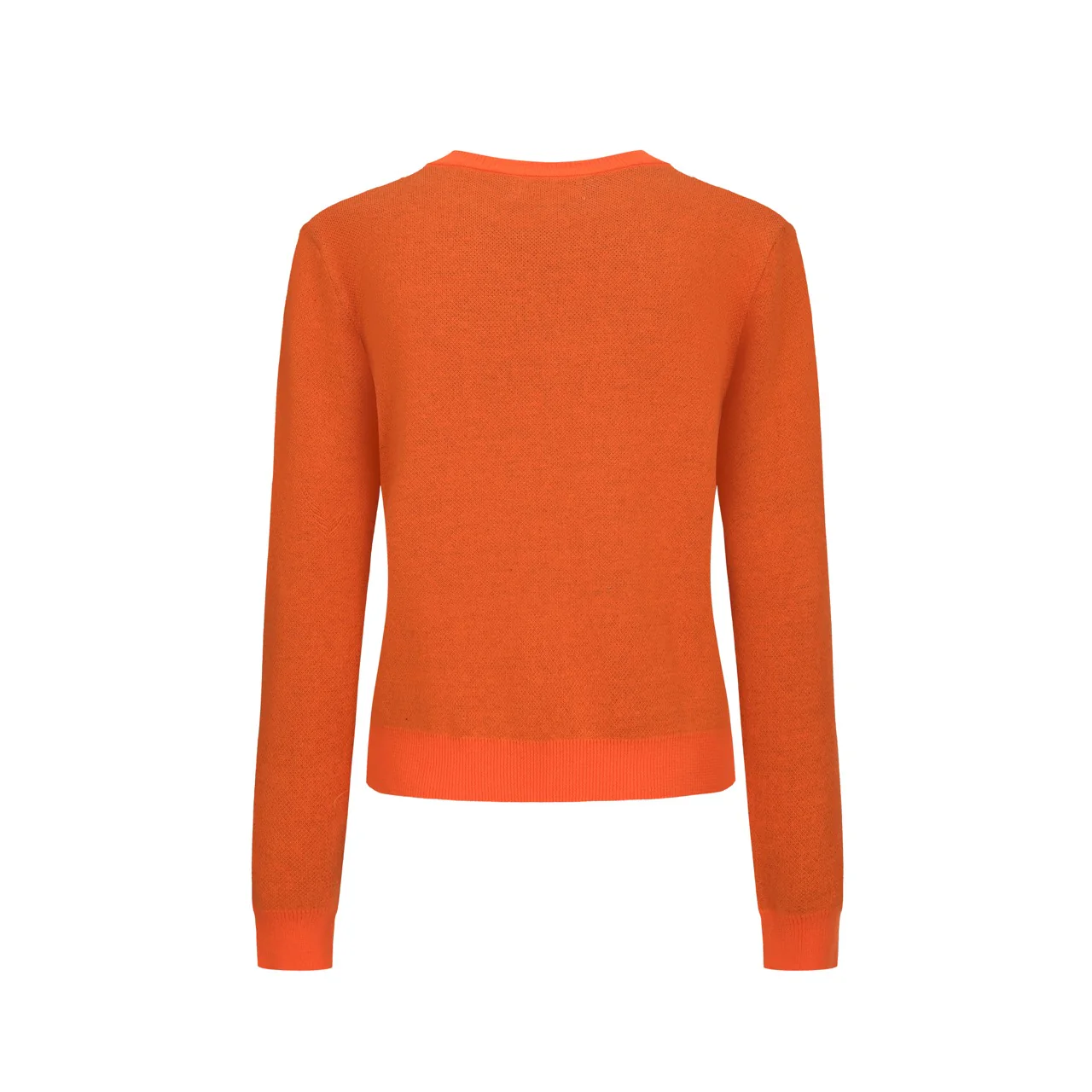 Women's Orange Vintage Cat Style Jacquard Knit Set - Image 4