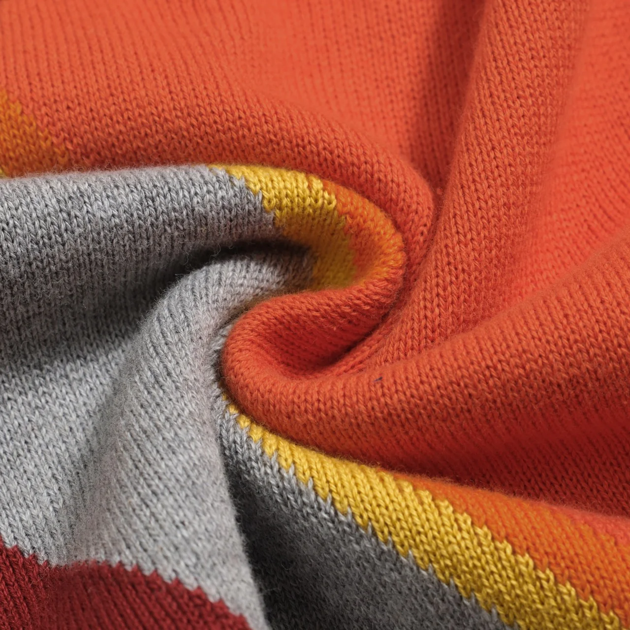 Women's orange vintage diagonal stripe knitwear - Cropped length - Image 10