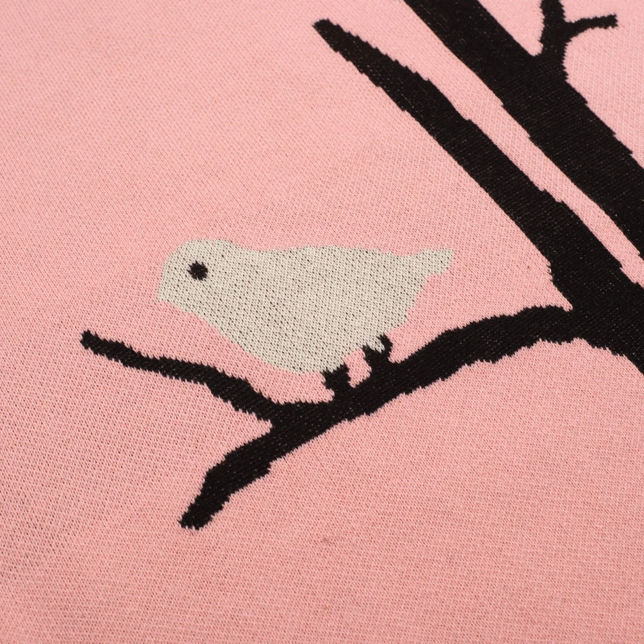 Women's Pink Bird Retro Art Fashion Round Neck Knitwear - Image 2