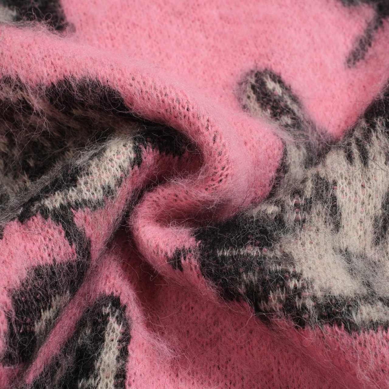Women's pink kitten cute jacquard knitwear - Image 10