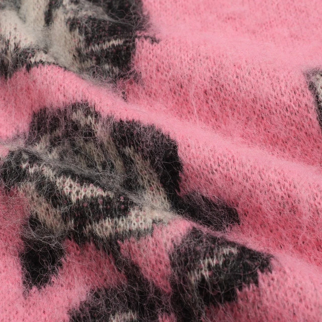 Women's pink kitten cute jacquard knitwear - Image 2