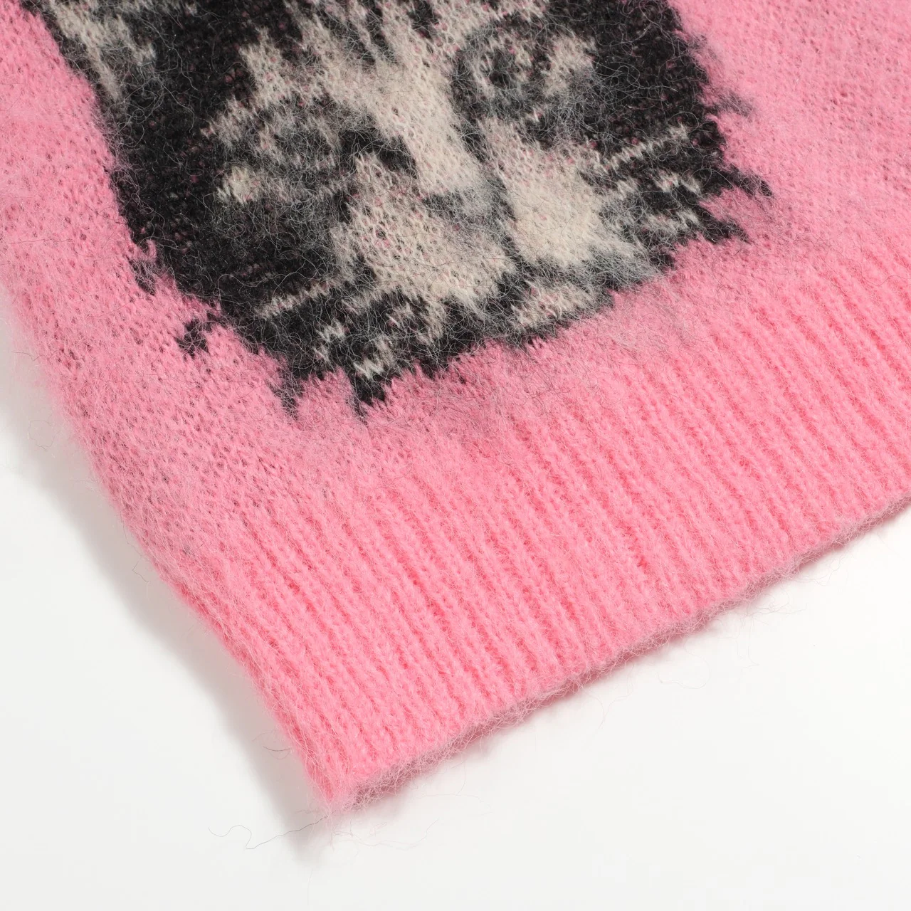 Women's pink kitten cute jacquard knitwear - Image 6