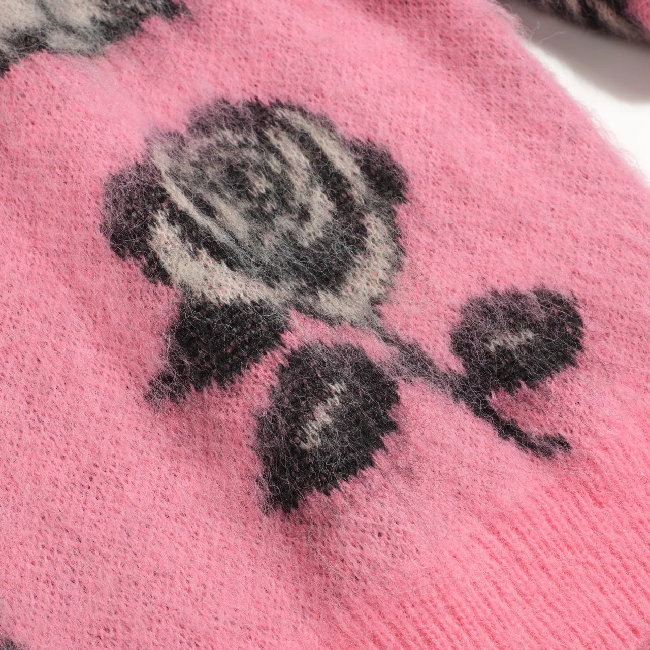 Women's pink kitten cute jacquard knitwear - Image 7