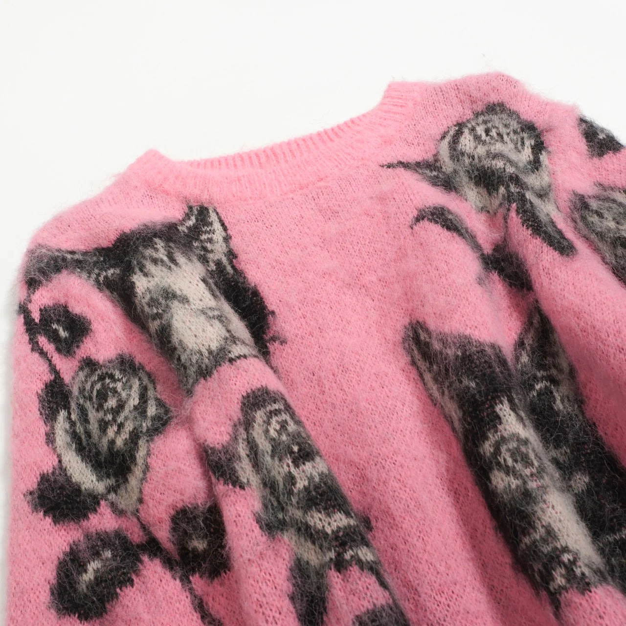 Women's pink kitten cute jacquard knitwear - Image 9