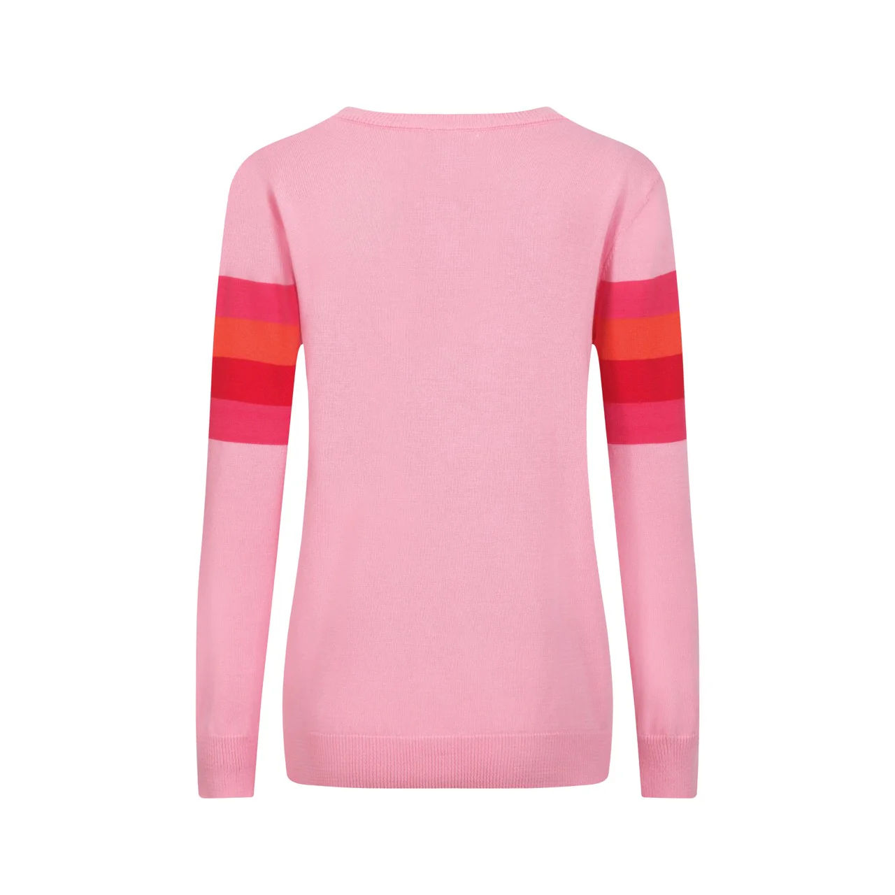 Women's pink striped retro jacquard knitwear - Image 4