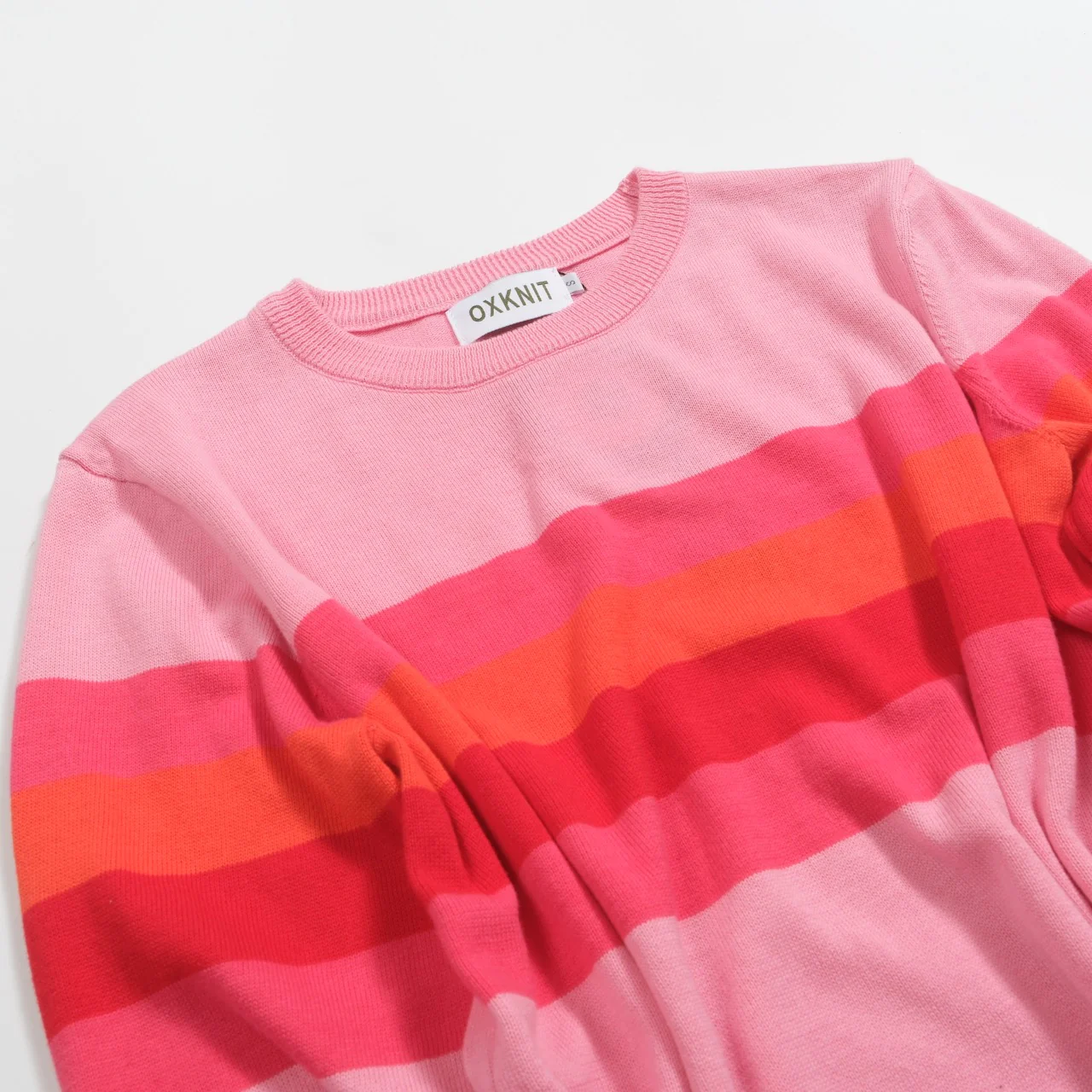 Women's pink striped retro jacquard knitwear - Image 8
