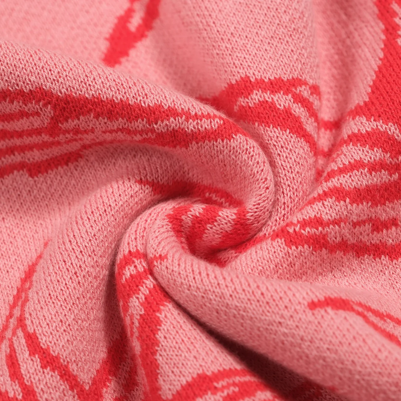 Women's pink swallow jacquard knit skirt - Image 8
