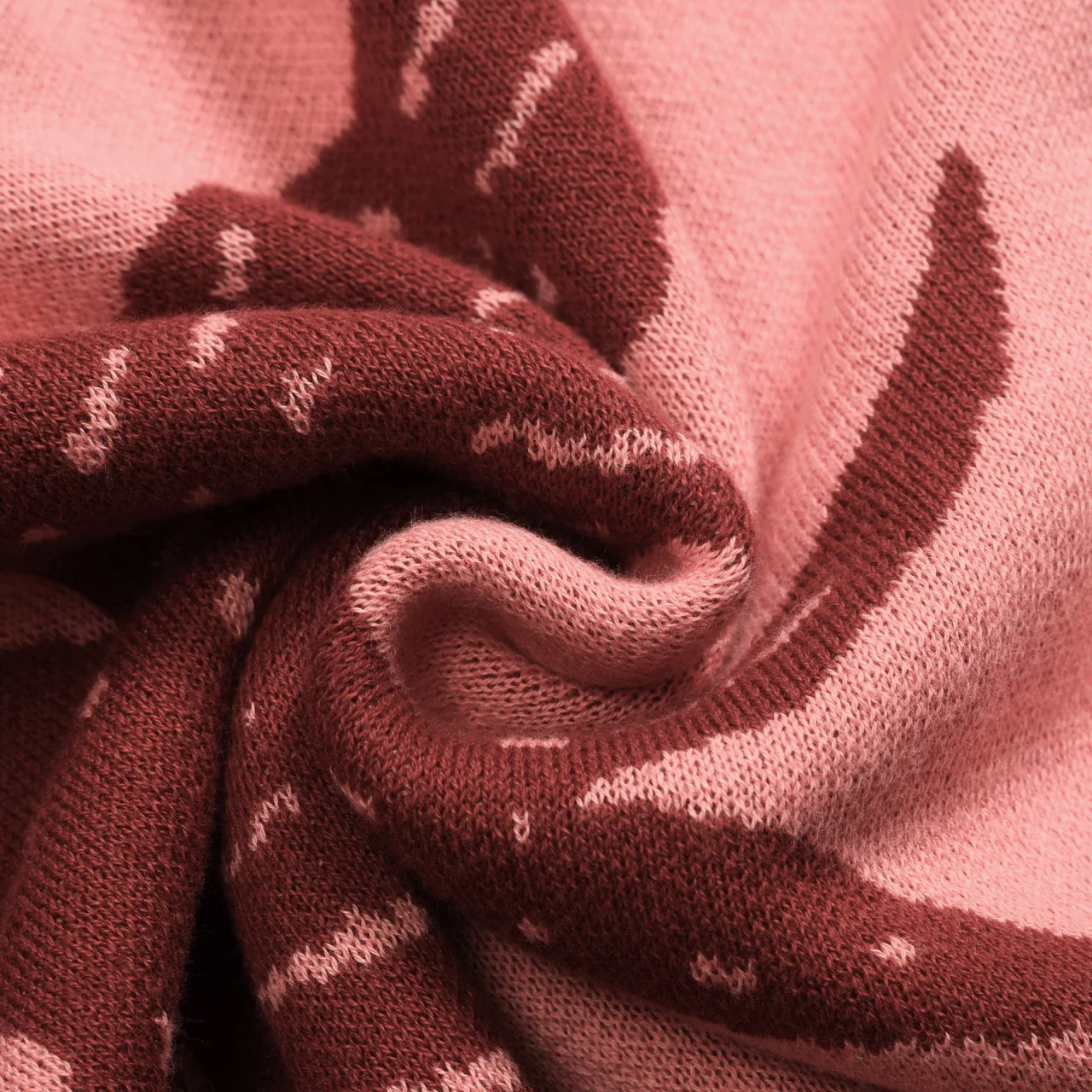 Women's pink swallow jacquard V-neck knitwear - Image 7