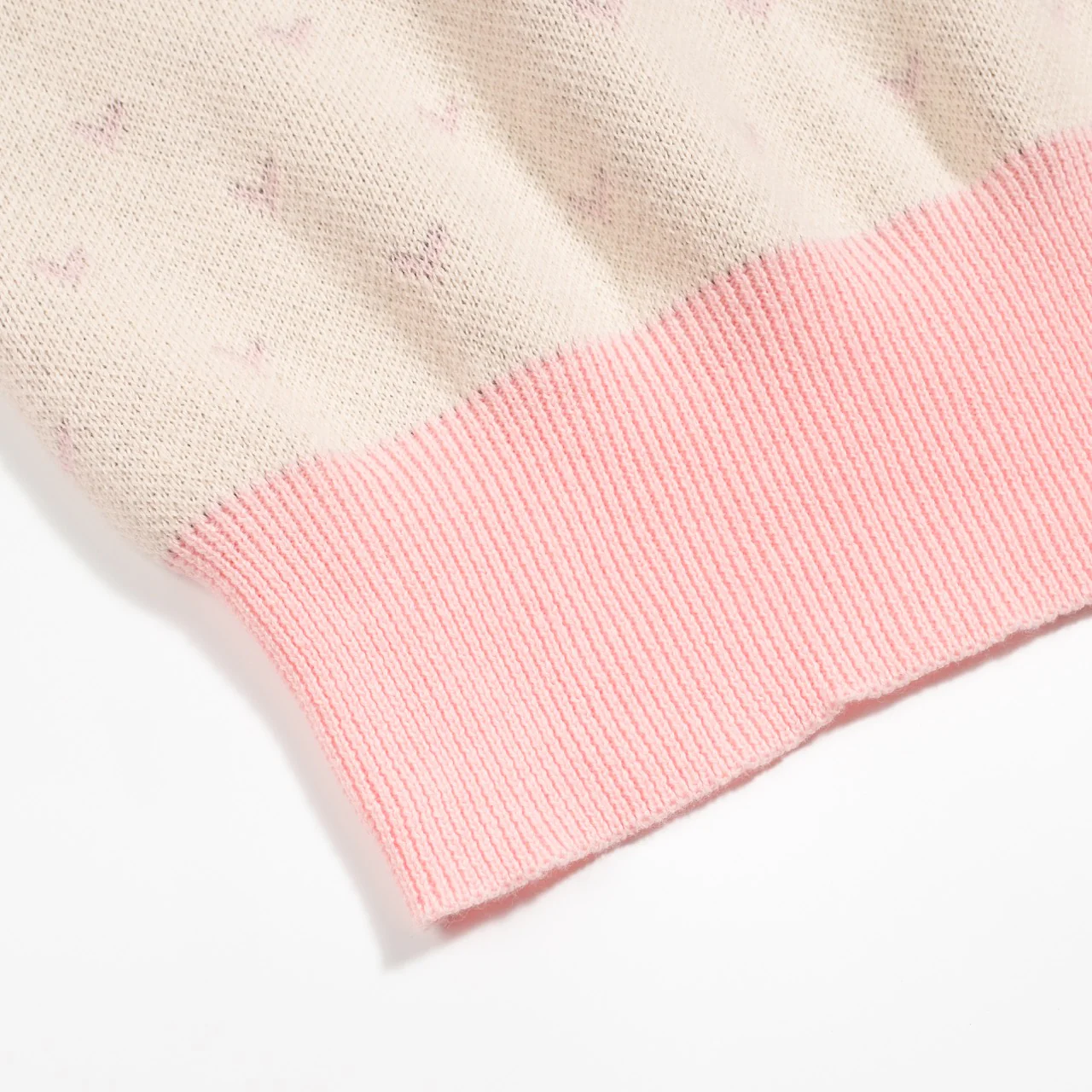 Women's polka dot bird puffed sleeve knitted polo - Image 8