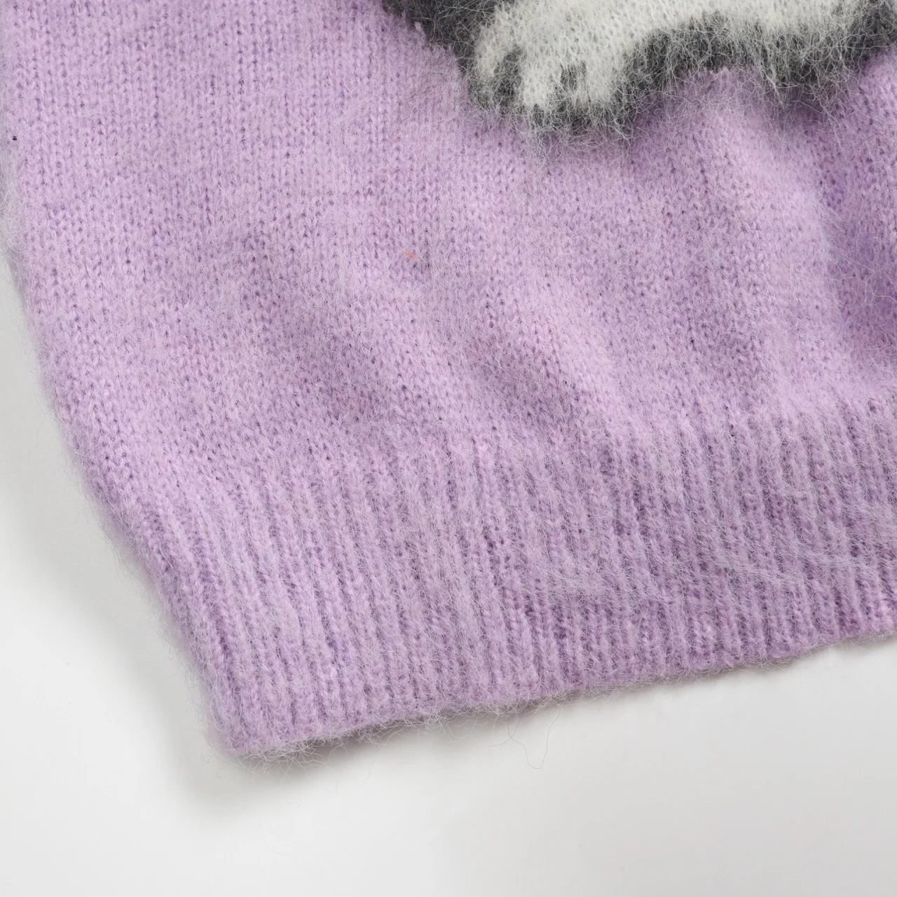 Women's purple cat jacquard plush knitwear - Image 5