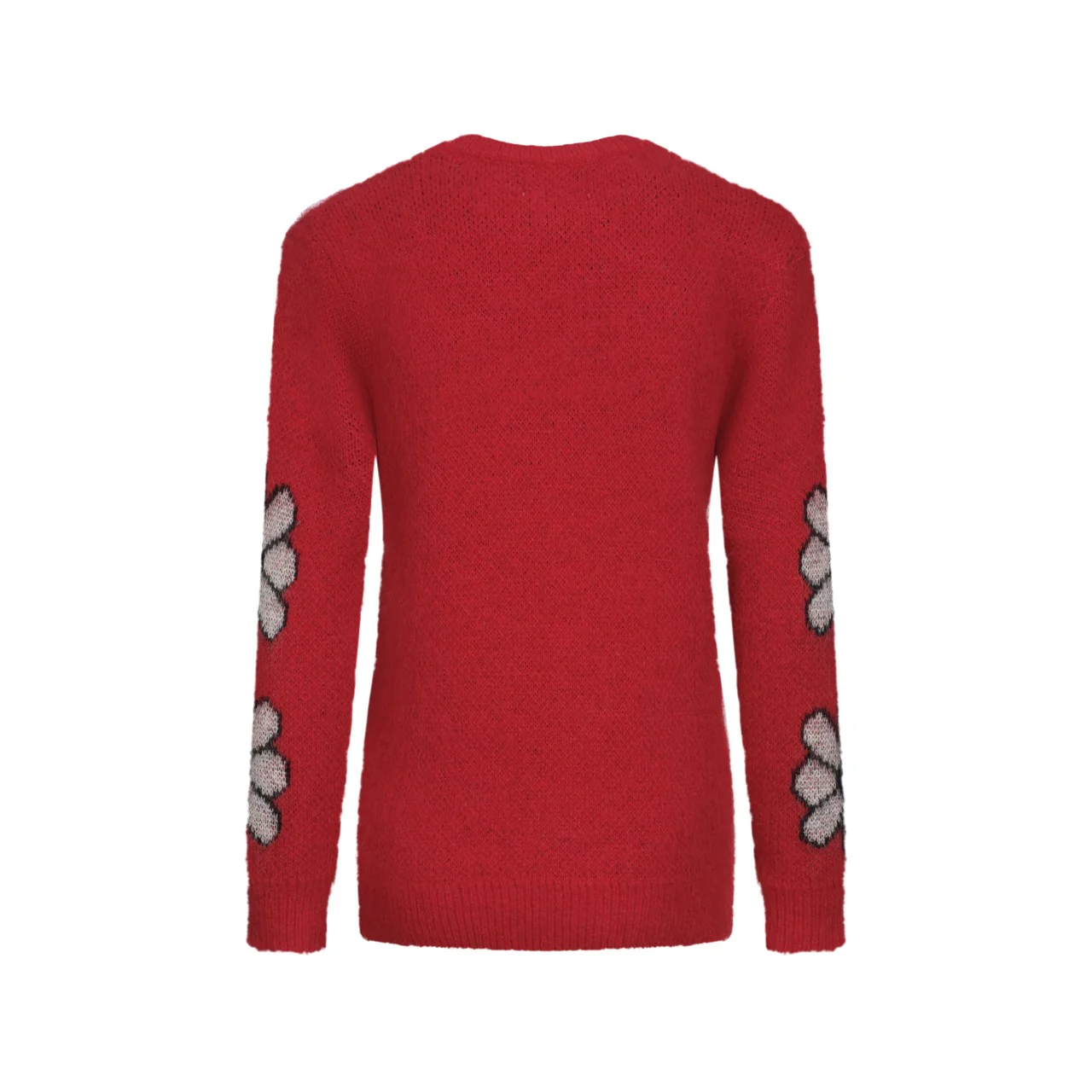 Women's red cat flower jacquard knitwear - Image 3