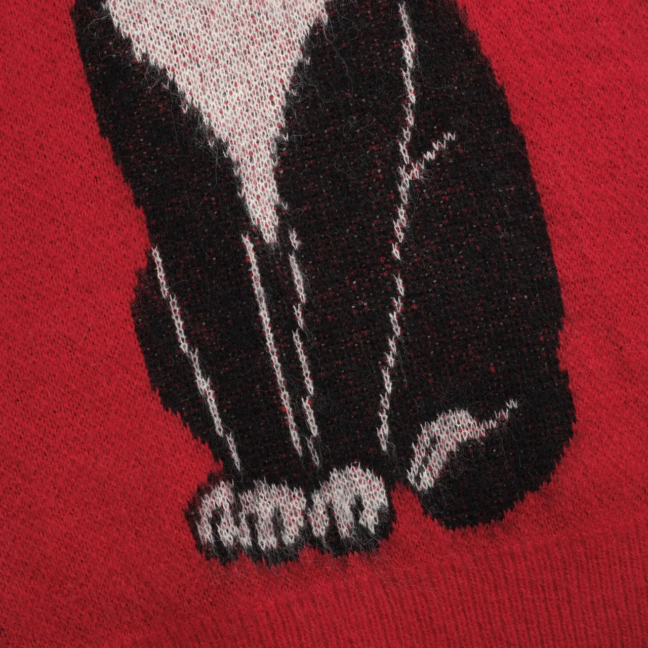 Women's red cat flower jacquard knitwear - Image 5