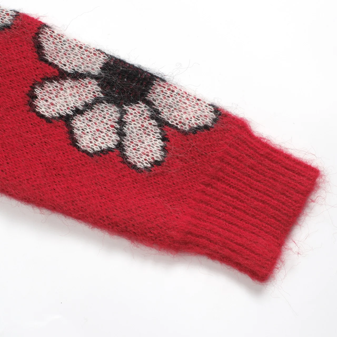Women's red cat flower jacquard knitwear - Image 7