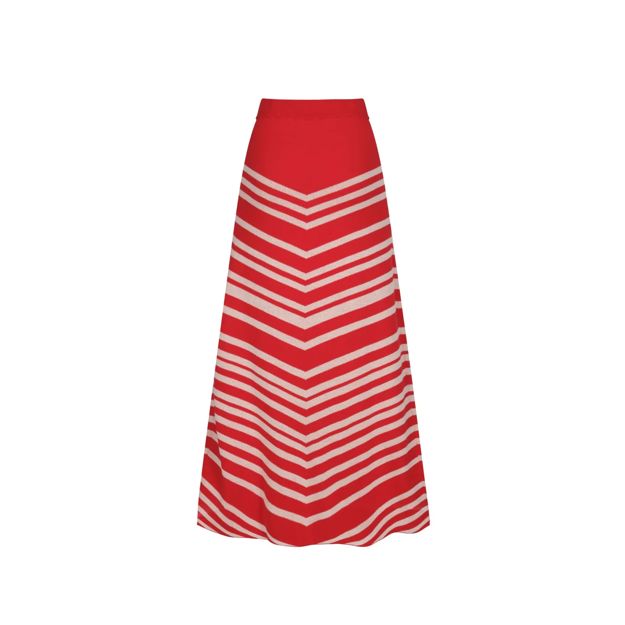 Women's red cat striped animal top skirt knit suit - Image 6