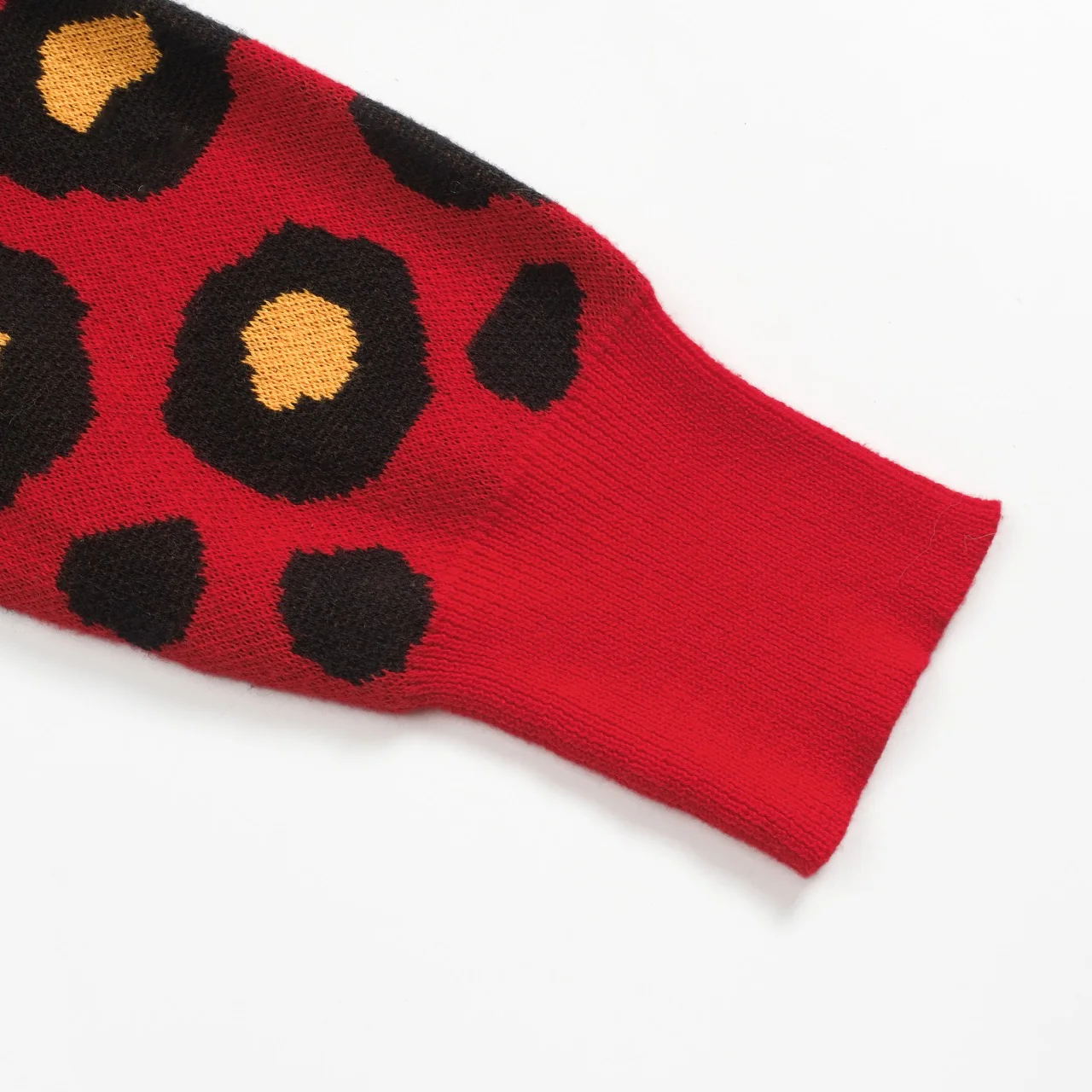 Women's red leopard print retro casual knitwear - Image 6