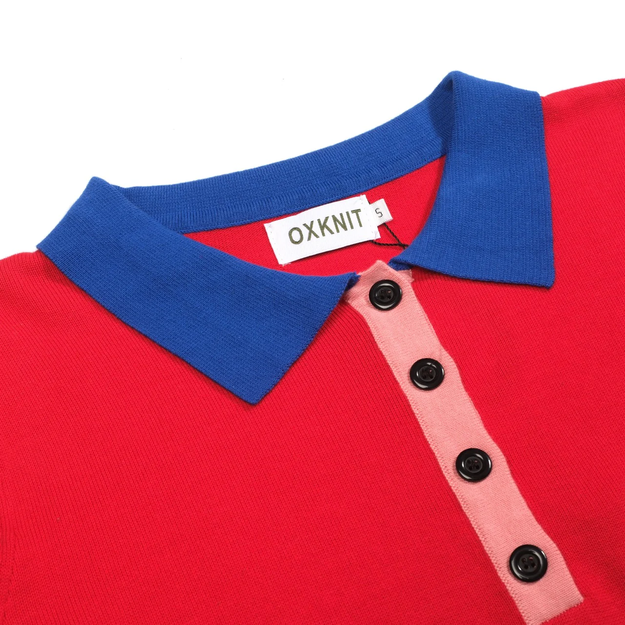 Women's red vintage striped polo knitwear - Image 4