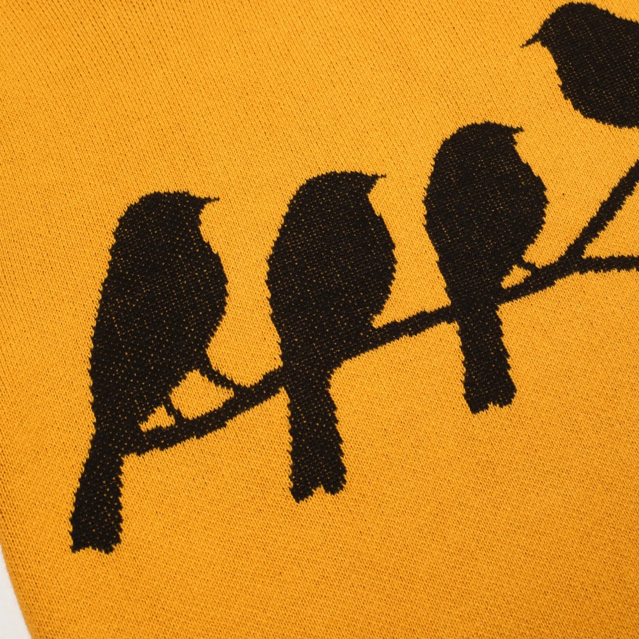 Women's retro yellow bird jacquard knitwear - Image 2