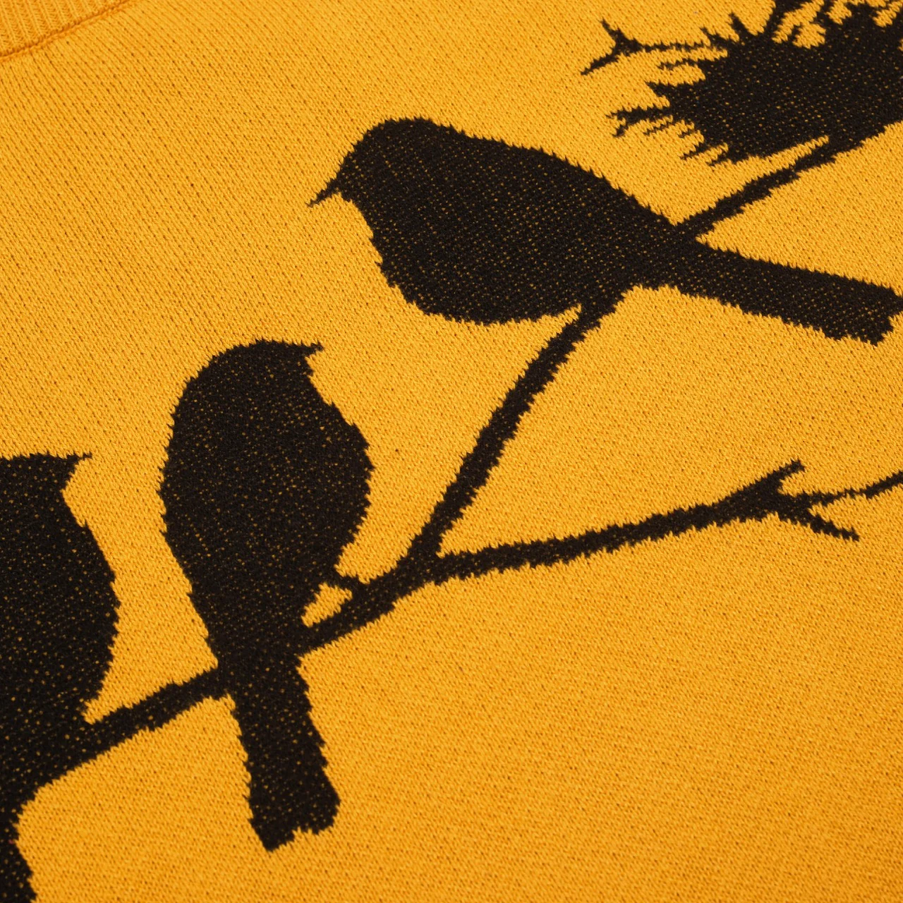 Women's retro yellow bird jacquard knitwear - Image 5