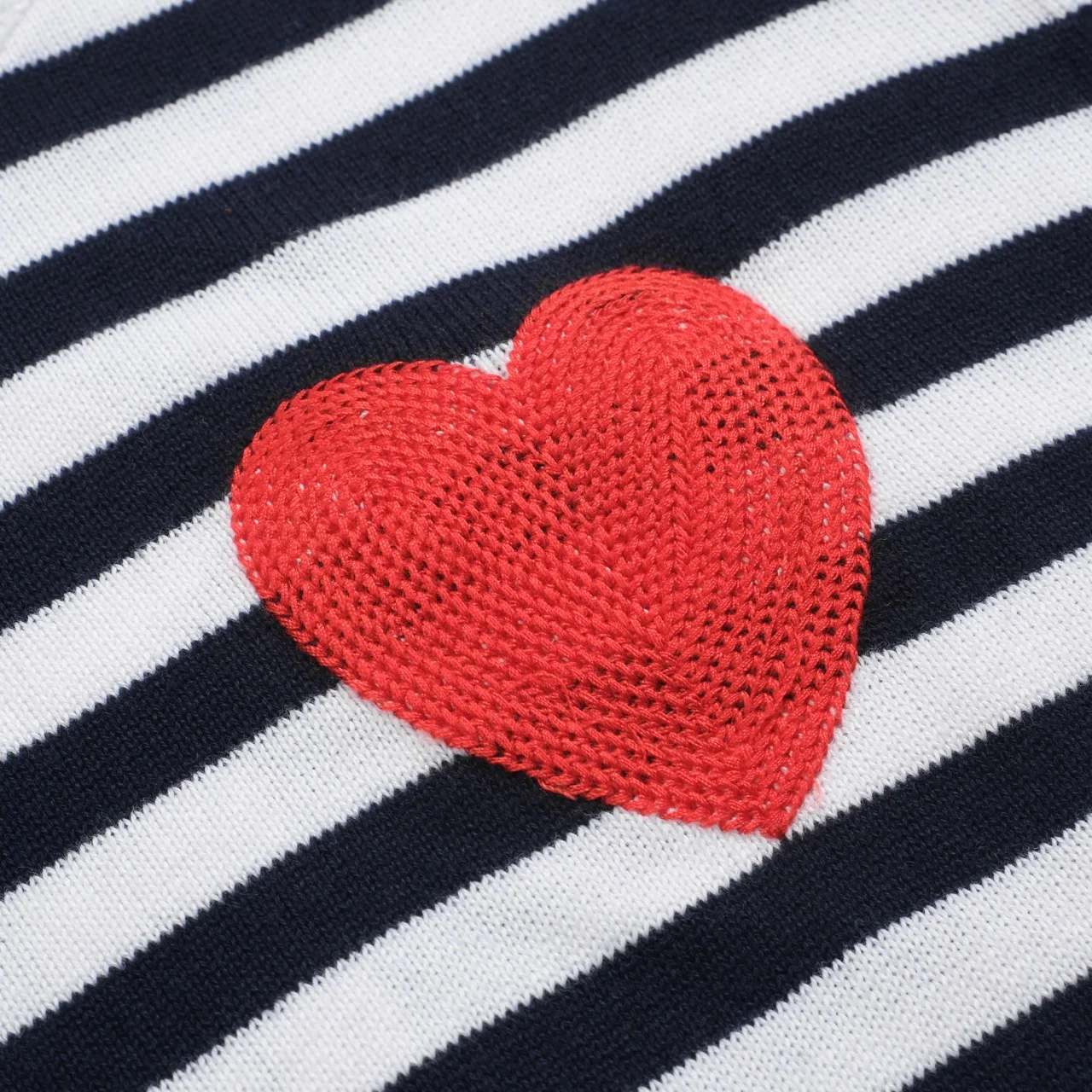 Women's stripe love vintage knit long-sleeved knitwear - Image 2