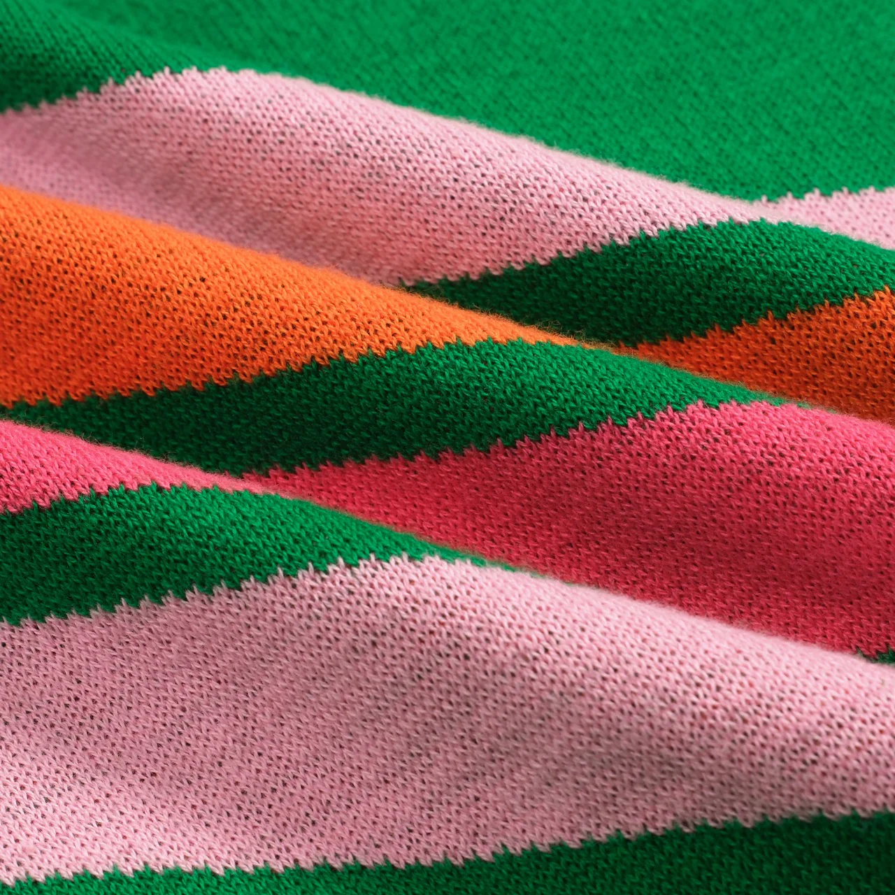 Women's vintage green diagonal stripe jacquard knitwear - Image 2