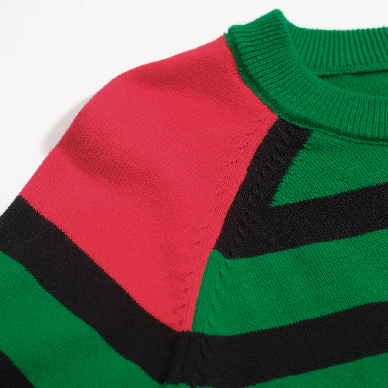 Women's vintage green jacquard collage knitwear - Image 2