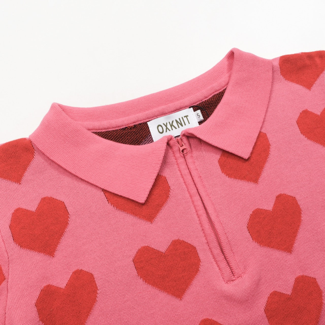 Women's vintage Love squirrel jacquard knit polo shirt - Image 4