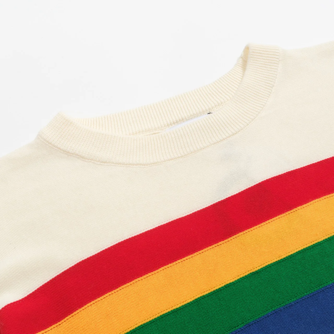 Women's vintage rainbow Jacquard stripes knitwear - Image 4