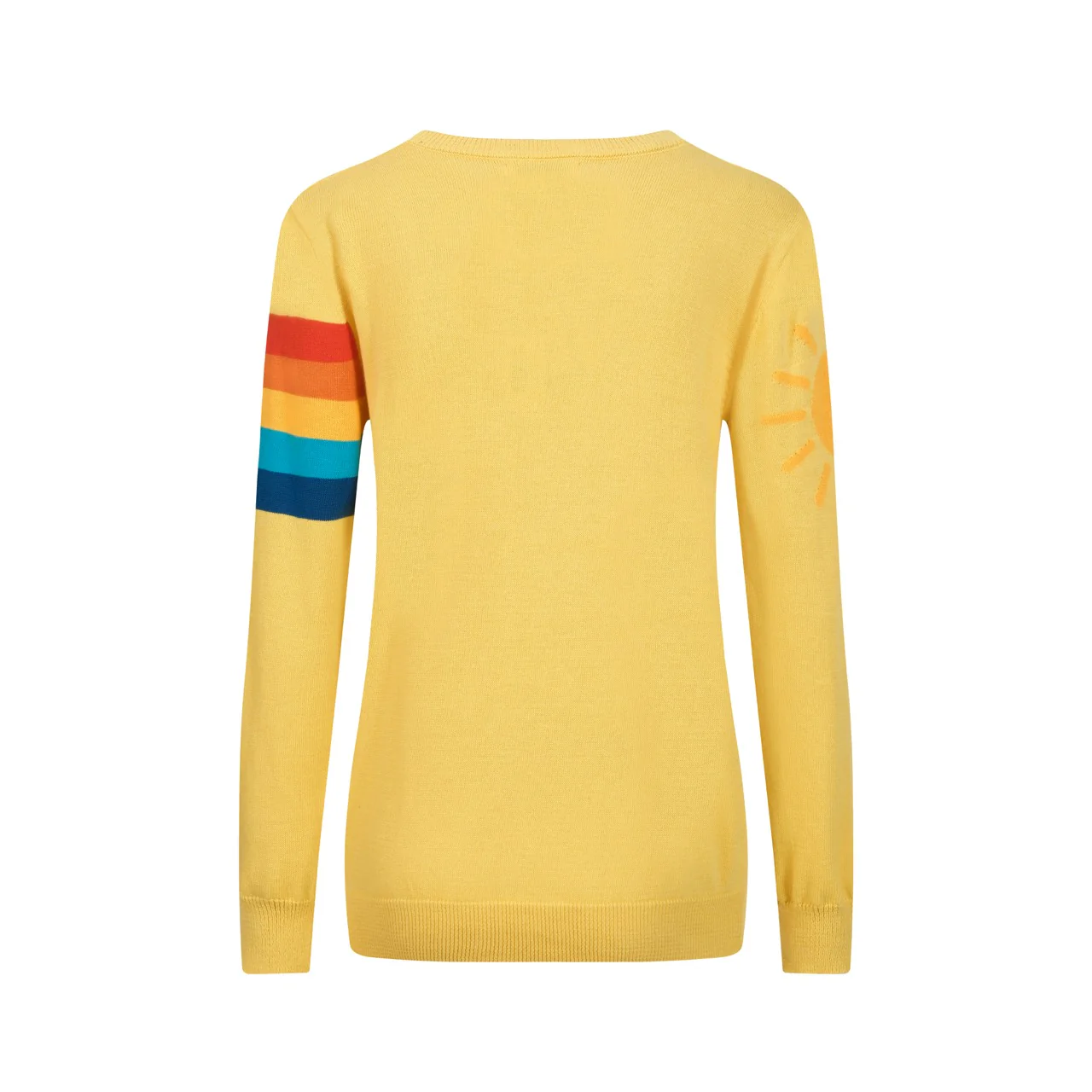 Women's vintage yellow rainbow jacquard knitwear - Image 3