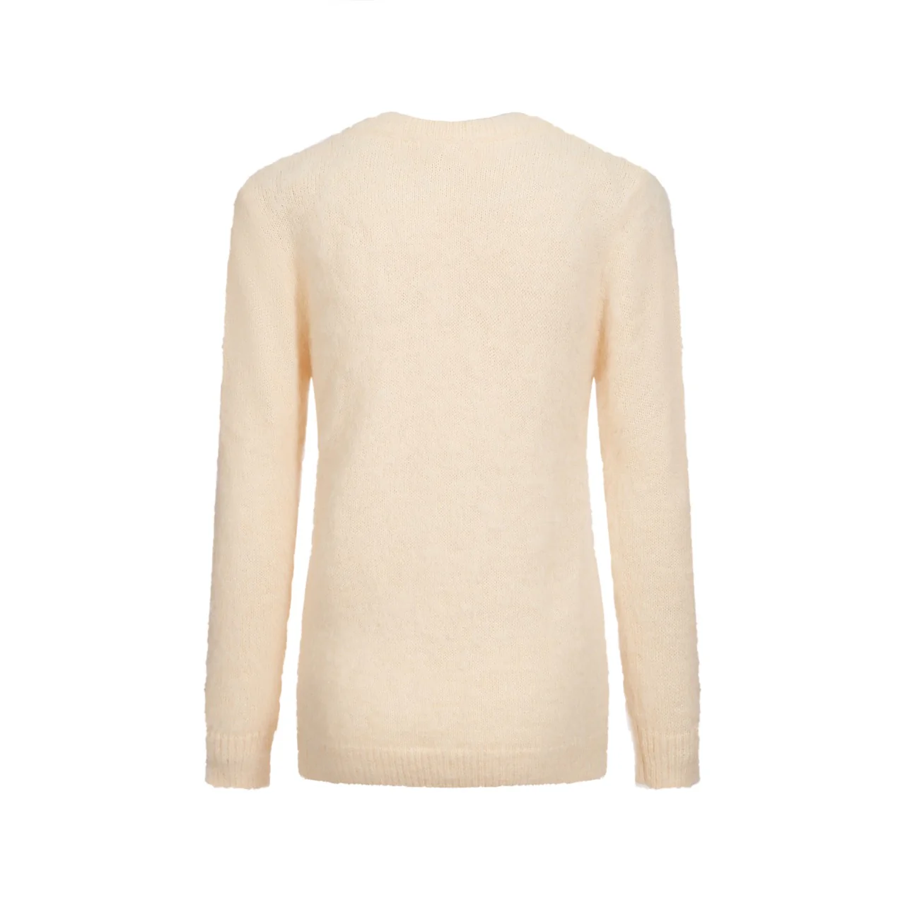 Women's white apricot bird jacquard plush knitwear - Image 3
