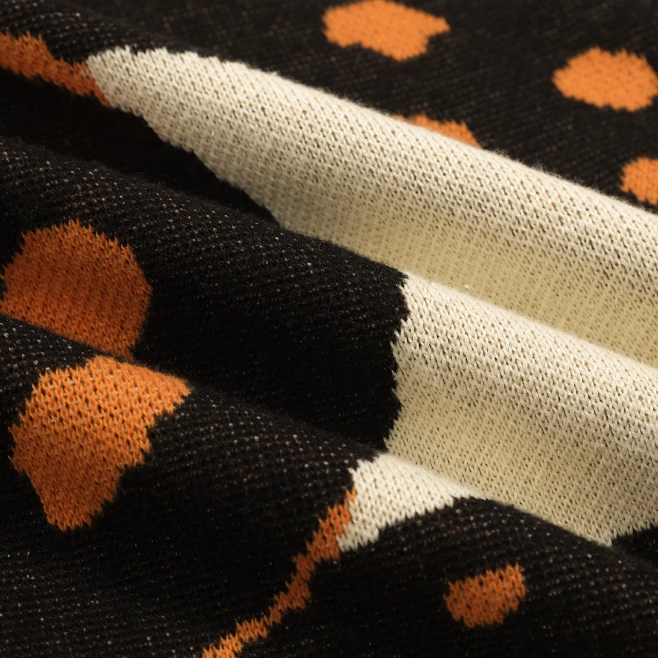 Women's white apricot-colored cheetah retro knitted skirt - Image 8
