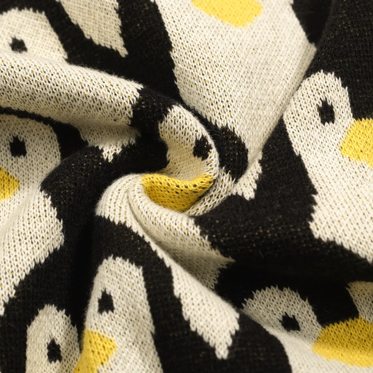 Women's white apricot penguin jacquard cardigan - Image 10