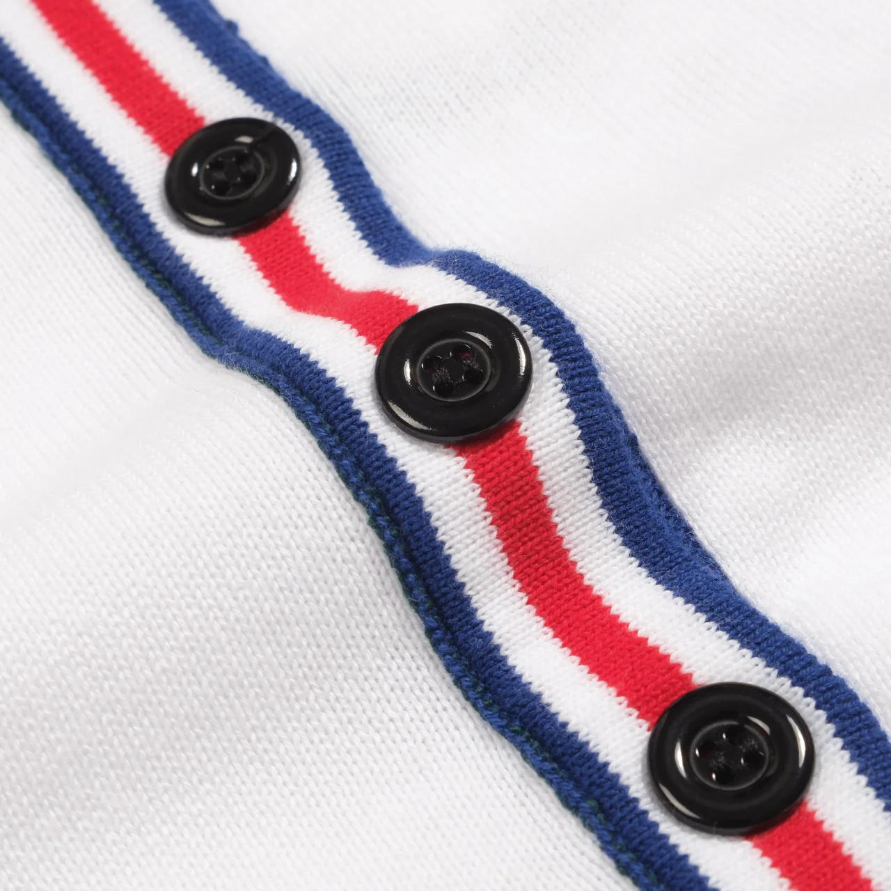 Women's white apricot striped design puffed sleeve knitted polo - Image 2