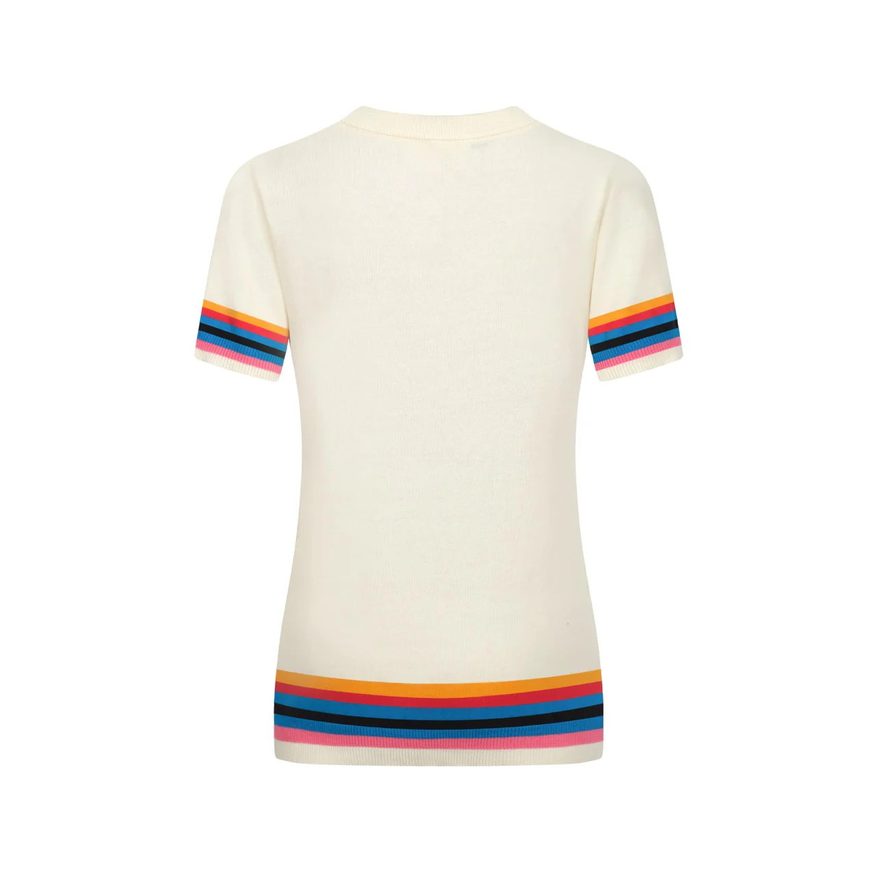 Women's white vintage puppy jacquard knit T-shirt - Image 3