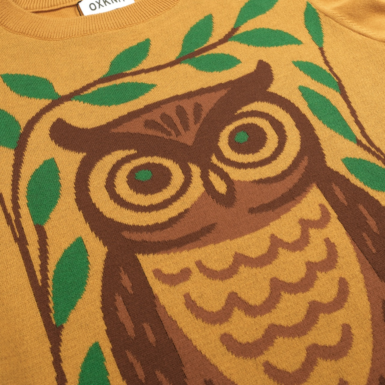 Women's yellow Owl jacquard vintage knitwear - Image 2