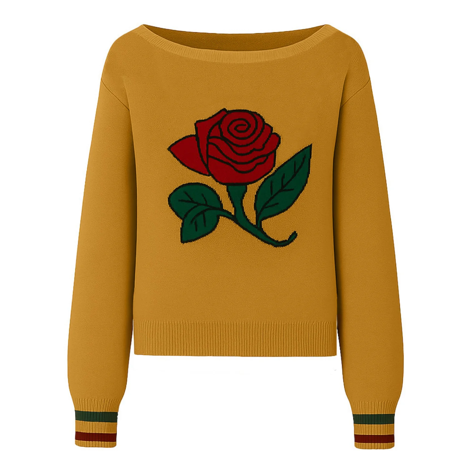Women's  Yellow rose one-shoulder - cropped length