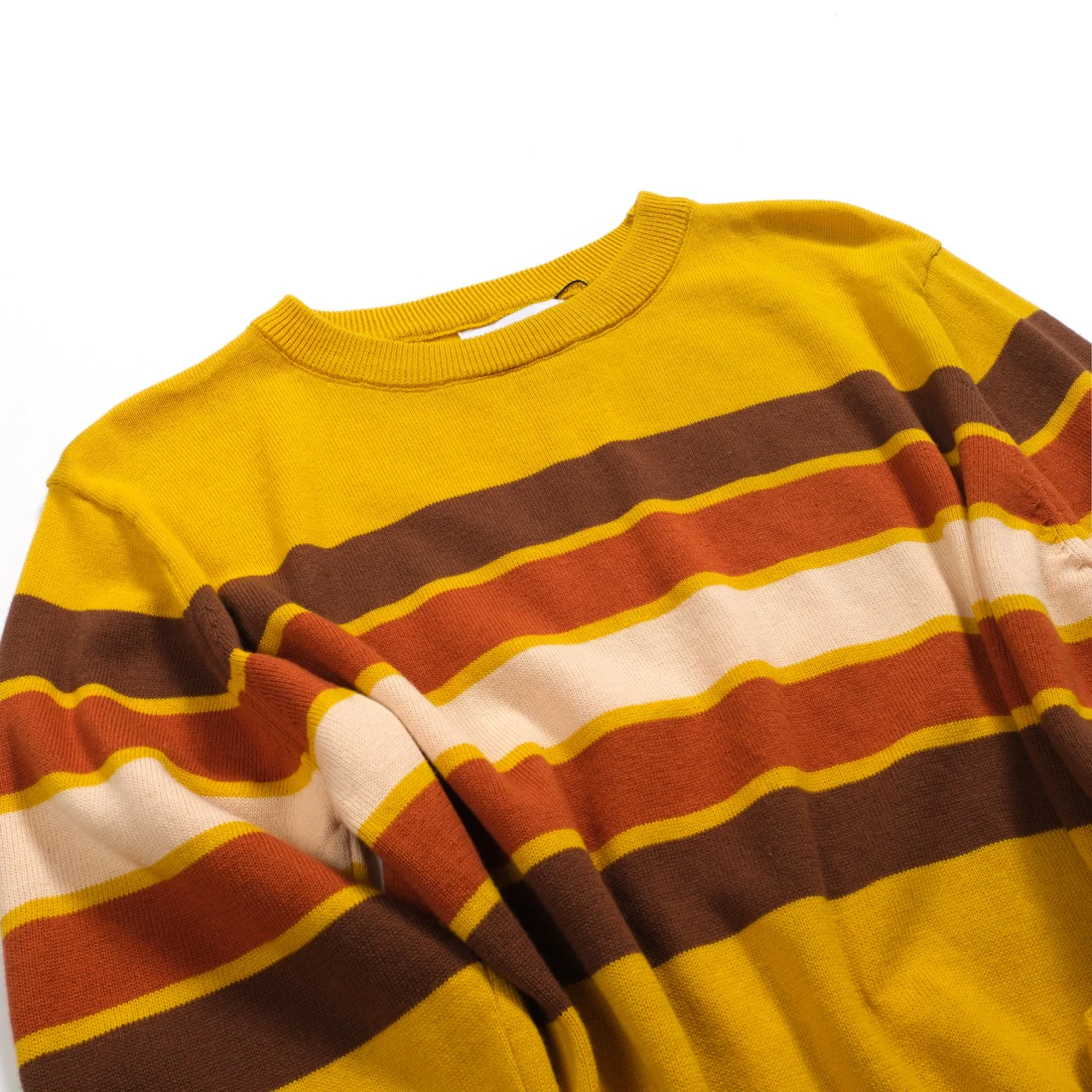 Women's yellow striped vintage jacquard knitwear - Image 8