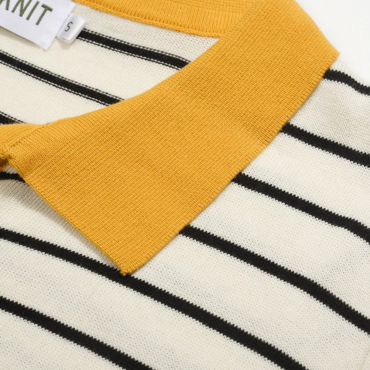 Women's yellow striped vintage polo shirt - Image 9
