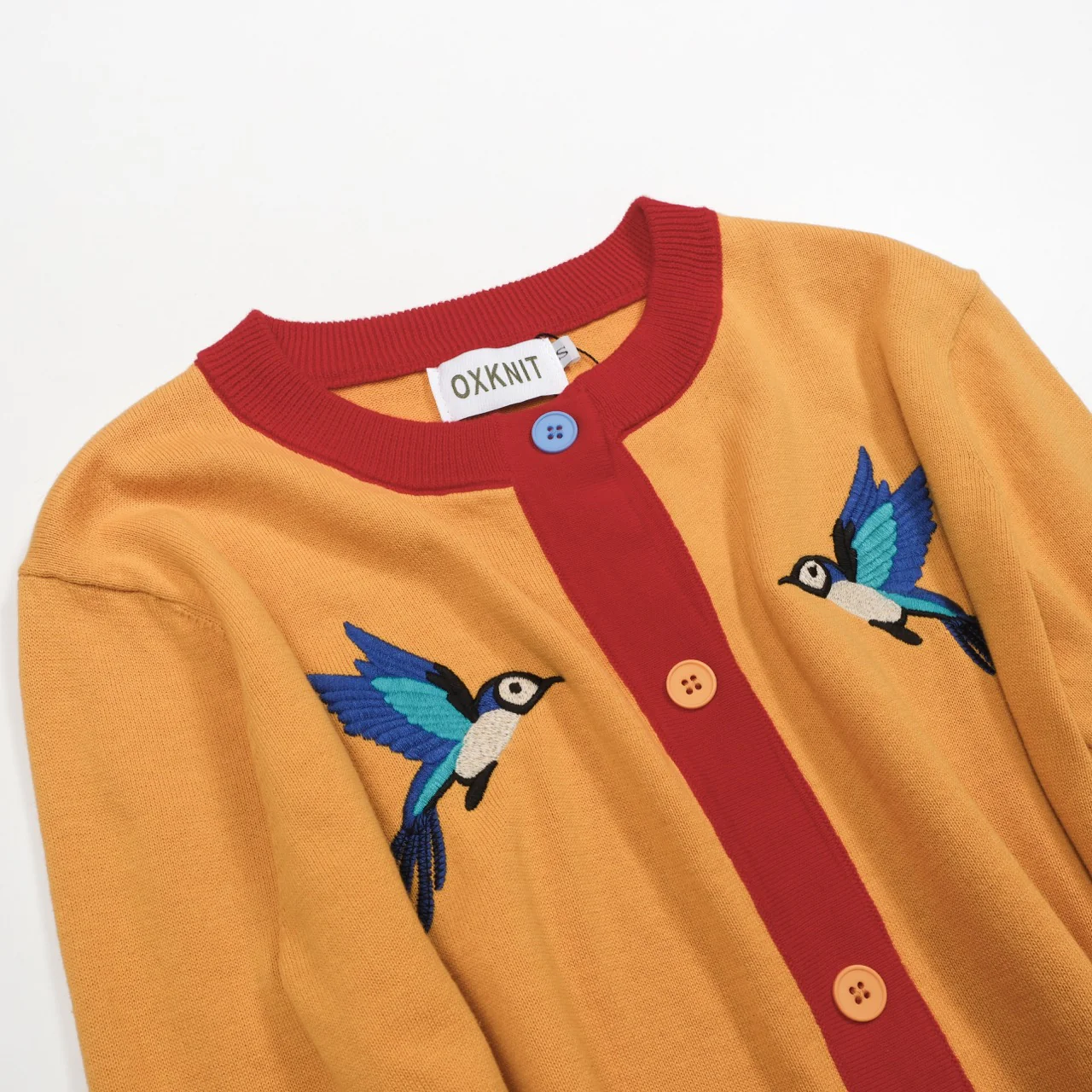 Women's yellow vintage embroidered cardigan - Image 10