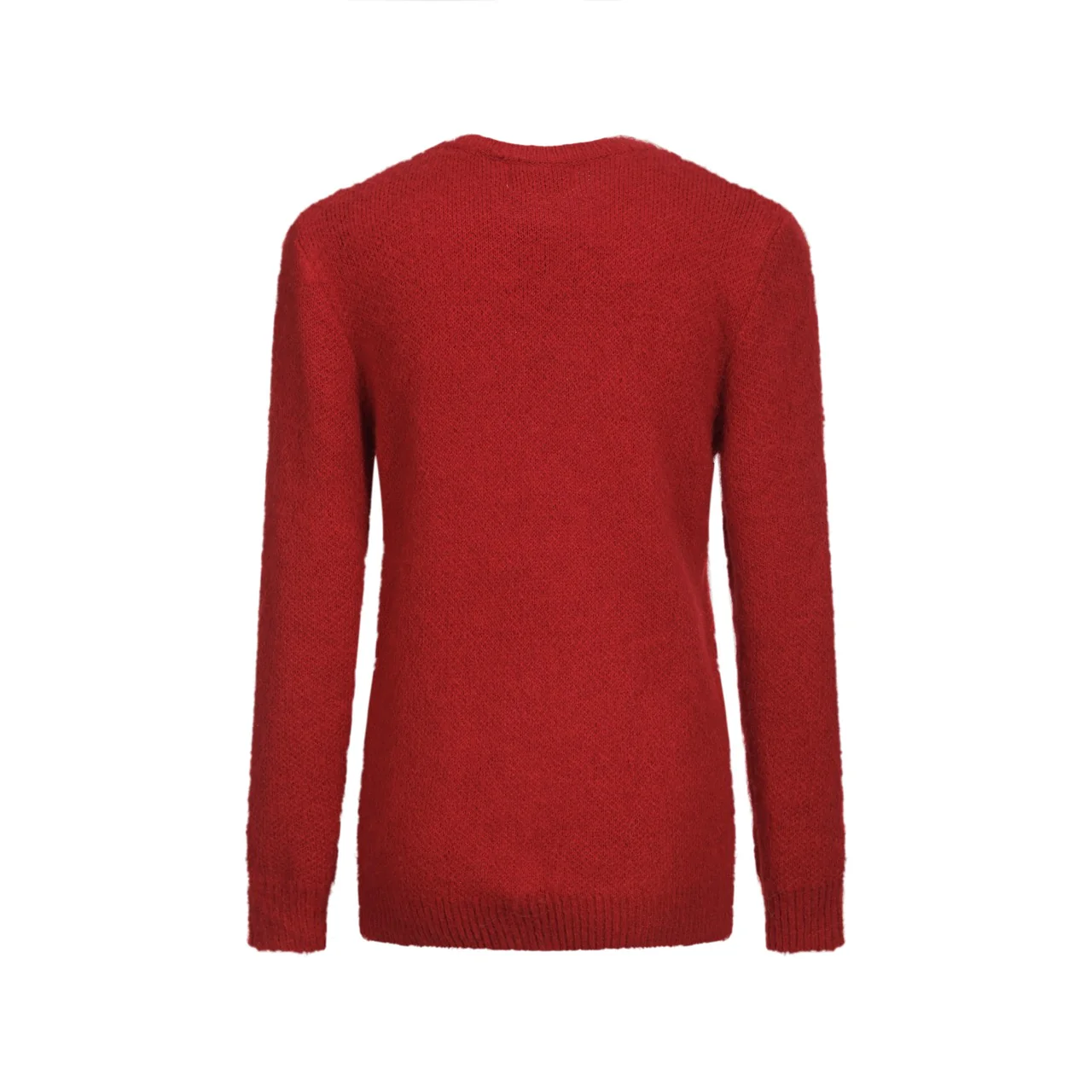 Women's red cute cat jacquard plush knitwear - Image 3