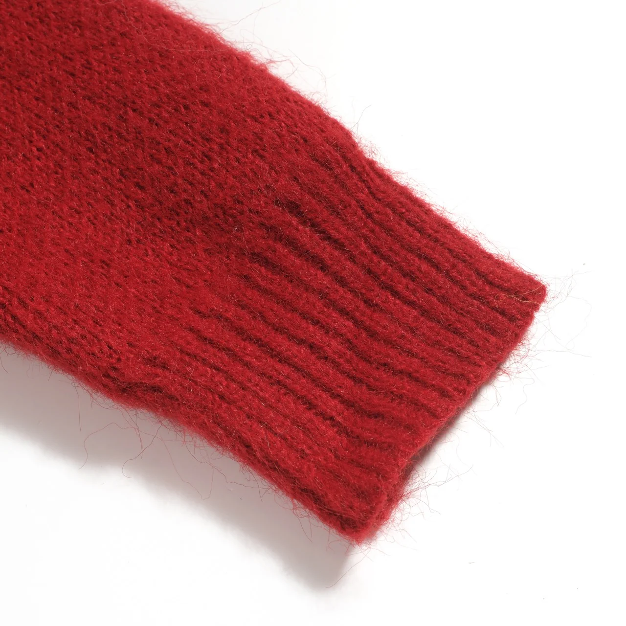 Women's red cute cat jacquard plush knitwear - Image 6